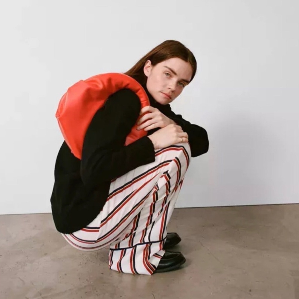 Future Collective Reese Blutstein Straight Leg Stripe Satin Pant